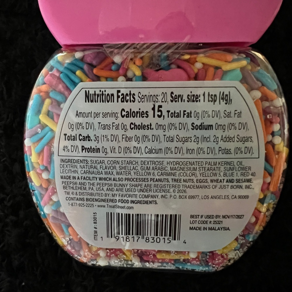 PEEPS Easter Marshmallow Flavored Multicolor
Sprinkles, 2.82oz • gluten free • - Picture 7 of 8